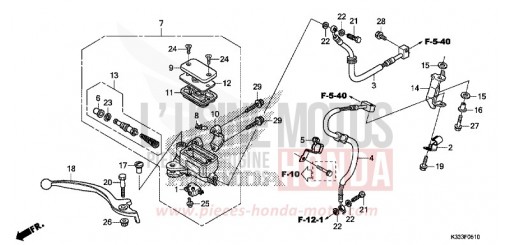 FRONT BRAKE MASTER CYLINDER (CBR250RA/300RA) CBR300RAF de 2015